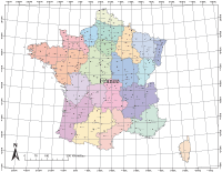 France Map with Administrative Borders & Major Cities