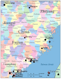 View larger image of China Vector Map Fujian Province