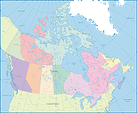 View larger image of Canada Region Map with Provinces