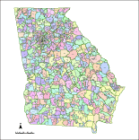 Editable Georgia Map With Counties Zip Codes Illustrator Pdf Digital Vector Maps