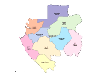 Gabon Map with Administrative Borders