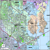 View larger image of Garland, TX City Map with Roads, Highways & Zip Codes