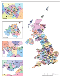 United Kingdom (UK) Map with Administrative Borders