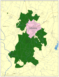 Gettysburg, PA City Map