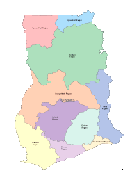 View larger image of Ghana Map with Administrative Borders