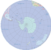 Globe Map Antarctica Centered