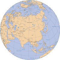 Globe Map Asia Centered (solid fill)