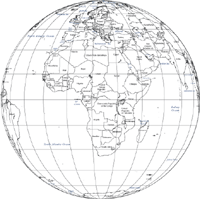 Globe Map Europe and Africa Centered (outline)