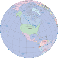 View larger image of Globe Map United States Centered