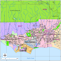 Goleta Map with Roads, Highways & Zip Codes