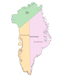 Greenland Map with Administrative Borders