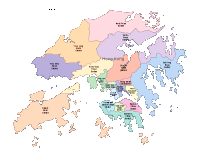 Hong Kong Map with Administrative Borders