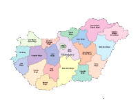 Hungary Map with Administrative Borders