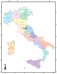 Italy Map with Administrative Borders