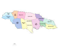 Jamaica Map with Administrative Borders