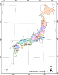 Japan Map with Administrative Borders