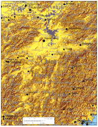 China Vector Maps Jiangxi Province Shaded Relief