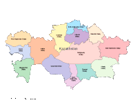 Kazakhstan Map with Administrative Borders