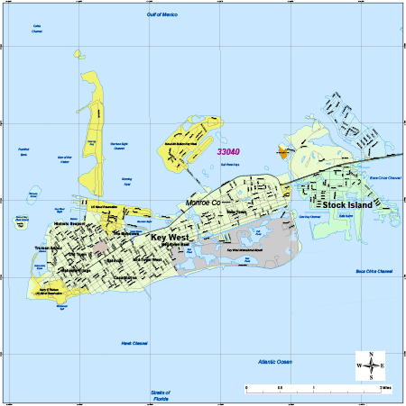 Key West Map with Roads & Highways