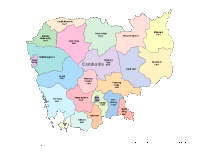 Cambodia Map with Administrative Borders