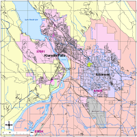 View larger image of Klamath Falls Map with Roads, Highways & Zip Codes