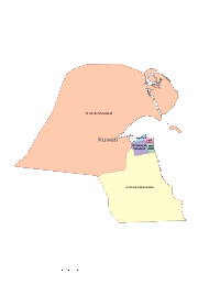 Kuwait Map with Administrative Borders