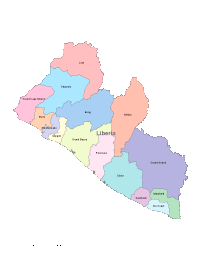 Liberia Map with Administrative Borders