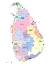 Sri Lanka Map with Administrative Borders