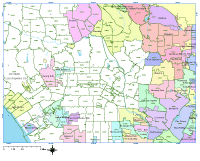 View larger image of Los Angeles Zip Code Map with City Borders