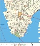 Lower Manhattan Street Map (High Detail)
