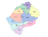 Lesotho Map with Administrative Borders
