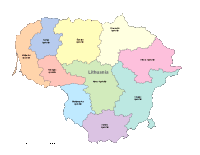 Lithuania Map with Administrative Borders