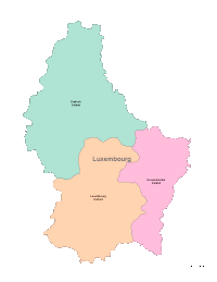 Luxembourg Map with Administrative Borders