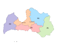 Latvia Map with Administrative Borders