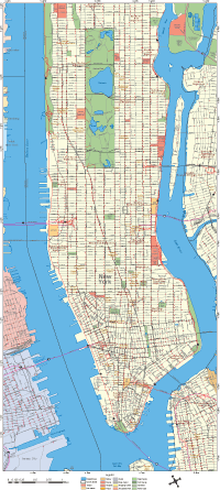 editable manhattan street map high detail illustrator