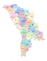 Moldova Map with Administrative Borders