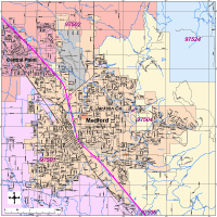 Medford Map with Roads, Highways & Zip Codes
