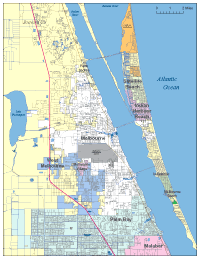 Editable Melbourne, FL City Map - Illustrator / PDF | Digital Vector Maps