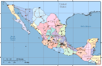 Mexico Map with States, Cities, Road, Rivers & Surrounding Countries