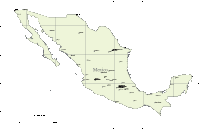Mexico Outline Map with Major Cities