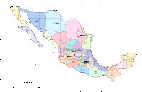 View larger image of Mexico Outline Map with States & Major Cities