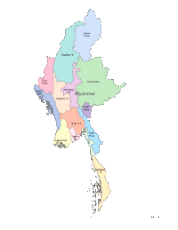 Myanmar Map with Administrative Borders