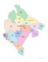 Montenegro Map with Administrative Borders