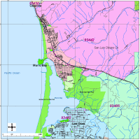 Morro Bay Map with Roads, Highways & Zip Codes