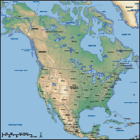 North America Shaded Relief Map