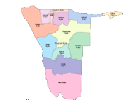 Namibia Map with Administrative Borders