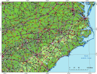 North Carolina Map High Detail