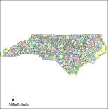North Carolina Map with Counties & Zip Codes