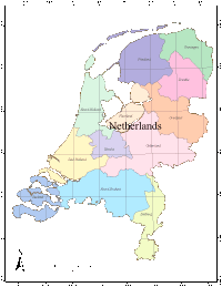 View larger image of Netherlands Map with Administrative Borders