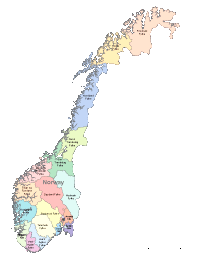 Norway Map with Administrative Borders